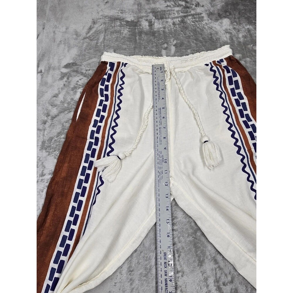 Anthropologie Womens XS Wide Leg Pants Linen Viscose Geometric Tile Print... - Picture 4 of 10